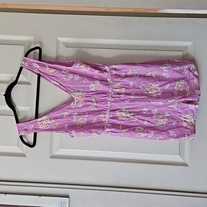 BP. Woven V-Neck Romper in Purple Anna Floral,Size M, NWOT